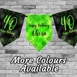 Personalised Birthday Bunting Banner 18th 21st 30th Garland Party Decorations - Picture 1 of 19