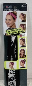 Scunci Everyday & Active Women’s Headwraps Headbands Black & White (3 Piece) New - Picture 1 of 3
