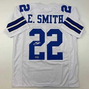 Facsimile Autographed Emmitt Smith Dallas White Reprint Jersey Size Men's XL - Picture 1 of 4