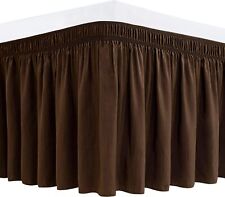 Biscaynebay Wrap Around Bed Skirt Elastic Dust Ruffle Easy Fit Wrinkle and Fade