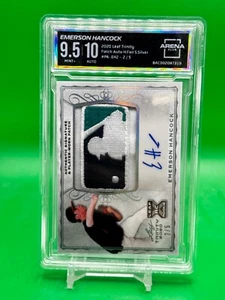 Emerson hancock 2020 Leaf Trinity ARGENTO MLB TOPPA LOGO AUTOGRAFO/5 AC 9,5/10 - Foto 1 di 2