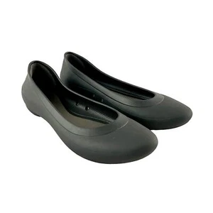 CROCS Gray Flats Iconic Comforts Slip On Shoes Sz 9  - Picture 1 of 9