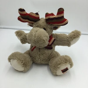 Pier 1 Imports Patches Moose Plush Soft Toy Stuffed Tan 9" Animal  - Picture 1 of 5