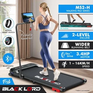 BLACK LORD Treadmill Electric Walking Pad Home Office Incline Foldable Black - Picture 1 of 12