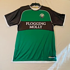 Flogging Molly Band Jersey Mens Large Green Football Soccer Irish Folk Punk Tee - Picture 1 of 5