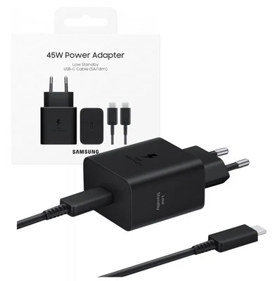 ORG Original Samsung Ladegerät + Kabel 45W, 4.05A, USB-C, schwarz - Bild 1 von 4