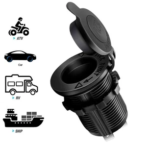 12V Cigarette Lighter Socket Charger Power Adapter For Car Motorcycle Marine - Picture 1 of 22