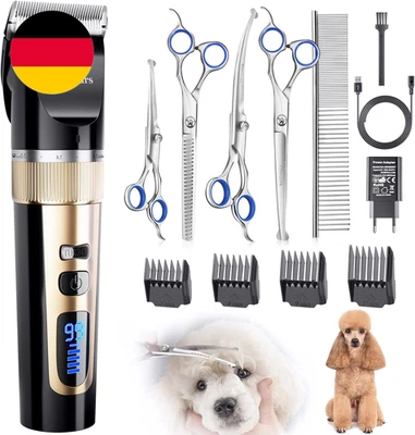 Gimars 6-In-1 Hundeschermaschine Mit Profi Scheren-Set, 7000 U/Min Leise Hunde S
