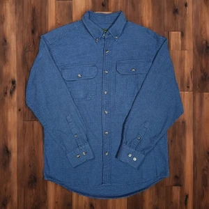C.C. Filson Blakely Blue Houndstooth Mens Button Down Long Sleeve Shirt - Picture 1 of 5