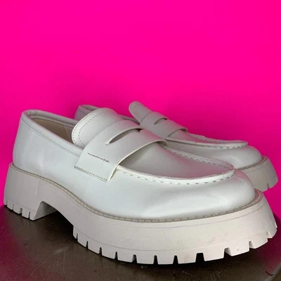Mocasín grueso de cuero sintético hueso brezo Madden Girl talla 8,5 Foto 1 de 4