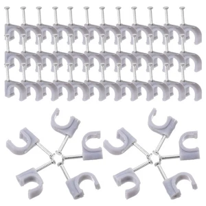 100 Pcs Stahlnagellinienkarte Elektrodrahtklammern Kabelklammern Mit - Photo 1/12