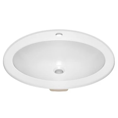 Fregadero de baño Kraus KCT-101 Elavo 22" ovalado vítreo China - blanco Foto 1 de 4