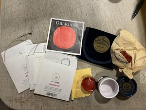 Obligato Violin Strings 4/4 Size  D,G Gold E . Bernardel , Gagliano Rosin GA-230 - Picture 1 of 4