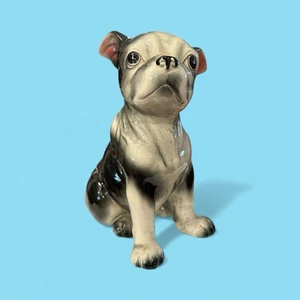 Vintage Chase Porzellan handbemalt Boston Terrier 8" Figur Hund schwarz, weiß - Bild 1 von 6