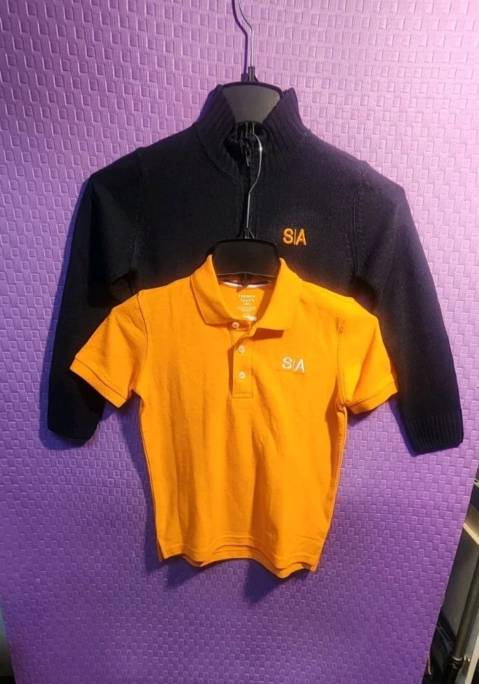 Lot of 2 French Toast Boys Shirt Basic Short Sleeve N Sweater Size 6-7  - Image 1 of 4