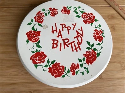 Antigo 1950’s Musical Feliz Aniversário Suporte Rotativo para Bolo NÃO Funciona - Imagem 1 de 4