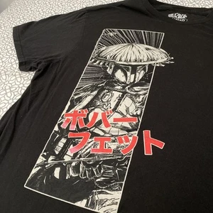 L Boba Fett Samurai Helm Star Wars T-Shirt Japanese Anime Large Tee Disney - Bild 1 von 8