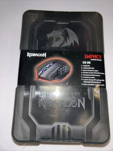 Red Dragon M913 Impact Gaming Mouse Lights Up Black Programmable Buttons New - Picture 1 of 8