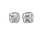 David Yurman Albion Natural Diamonds .60tcw Pave' 925 Silver halo stud earrings