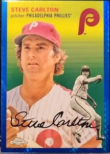 2023 Topps Chrome Platinum Anniv. Steve Carlton #97 - Blue Prism *Buy 2 Get 1 - Picture 1 of 3