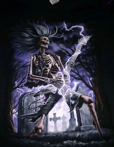 SKELE-SHRED!! T-Shirts-Metal Guitar / Demon Thrash Death Black Doom- XL/2X/3X - Picture 1 of 1