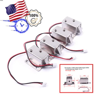 Cerradura de gabinete eléctrica de 4 piezas de 12 V CC, lengüeta solenoide hacia arriba, para puertas y dibujo - Imagen 1 de 18