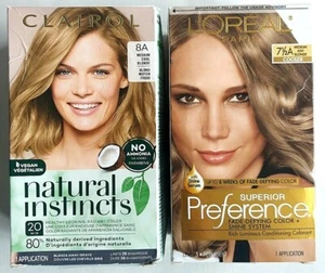 2 Medium Blonde hair color kits - Clairol Natural Instincts 8A & L'OREAL 7 1/2A - Picture 1 of 2