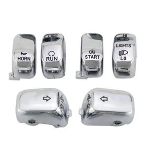 Motorcycle Chrome Hand Controls Switch Button Covers Fit for Harley XL 1996-2013 - Bild 1 von 11