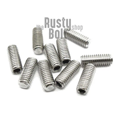 THE RUSTY BOLT SHOP M3 x 8mm, Socket Set Screw Flat Point, A2 304 18-8 Stainless Steel