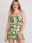 Old Navy Wrap-Front Swimsuit Dress  L  Large | Fresh Squeezed Fun 553042 NEW