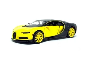Bugatti Chiron techo rígido (coche modelo diecast escala 1/24, amarillo/negro) - Imagen 1 de 7