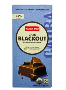 Keto Candy: Alter Eco Dark Chocolate bajo en carbohidratos Blackout 2 barras (7 carbohidratos netos) - Imagen 1 de 5