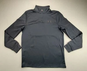 Felpa Pullover Under Armour Loose Fit Uomo Small Nera Spessore 1/4 Zip "Nuova" - Foto 1 di 12