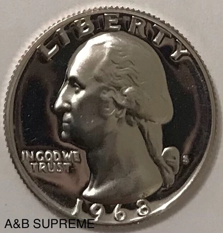 1968 S Washington Quarter Dollar Clad Gem Proof Cover