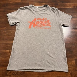 Austin Texas USA City Script Tshirt Baseball Sport Grey Tee Small Gray Shirt - Picture 1 of 7