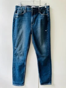 Pantalones de mezclilla PAIGE Carter ajustados azules para mujer desgastados ligeros talla 30 - Imagen 1 de 7