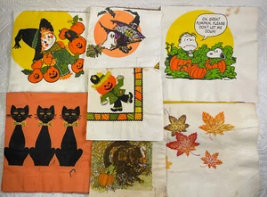 Napkins Halloween Thanksgiving Decoupage Charlie Brown Pumpkin Black Cat Lot 8 - Picture 1 of 24