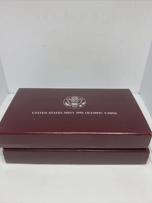 1992 U.S. Olympic 2 Coin Proof Set Silver Dollar w/ COA T&F Charlie Simpkins - Image 1 of 4