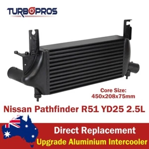 Upgrade Aluminium 75mm Intercooler For Nissan Pathfinder R51 YD25 2.5L - Bild 1 von 13