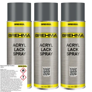 3x BREHMA Acryl Lackspray Ral 7012 Basaltgrau matt Lack Farbe Sprühfarbe 400ml - Bild 1 von 3
