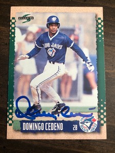 1995 Score Domingo Cedeno #7 Auto Signed Autograph Blue Jays 
