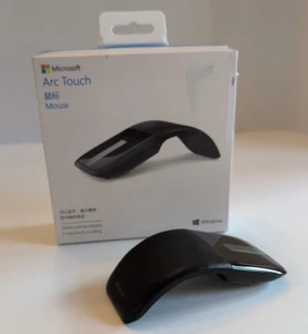 Microsoft Arc Touch Mouse BlueTooth Black Model 1428 1496- Tested & Works Flat - Picture 1 of 17
