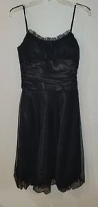 Vestido Corto Negro Formal Night Way Collections Talla 6 con Manga Corta Talla Pequeña Encogida de hombros - Imagen 1 de 10