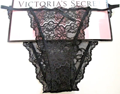 VICTORIA'S SECRET DREAM ANGELS String Bikini Panty VS Black Lace S M L XL NWT - Image 1 of 4