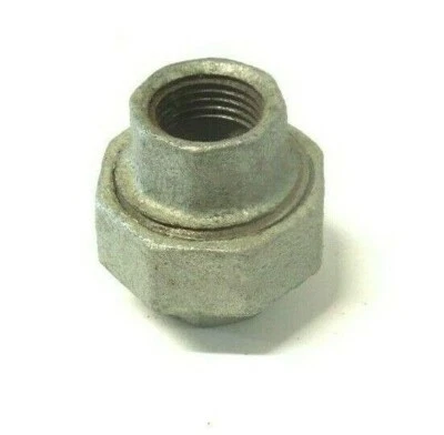 3/4" 150 Threaded (NPT) Union Galvanized Malleable Iron Pipe Fitting MI040541GMI - Image 1 of 3