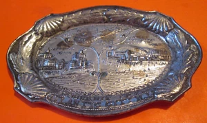 ANTIQUE Souvenir OF ATLANTIC CITY NEW JERSEY TIN ASHTRAY Trinket Tray Japan - Imagen 1 de 2