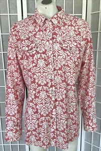Camisa a Presión ARIAT Western Rosa Perla Para Mujer L Floral Satén Tubería Acento Vaquera - Imagen 1 de 16