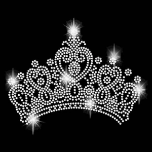 XL STRASSSTEINE KRONE DIADEM BÜGELBILD HOTFIX APPLIKATION CROWN STRASS HOT FIX - Picture 1 of 4