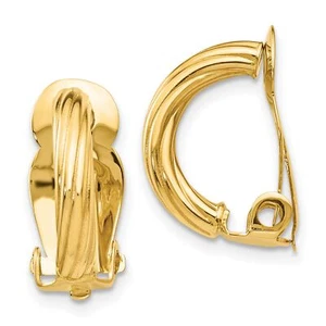 14k Yellow Gold Non-pierced Clip On Earrings - Picture 1 of 7