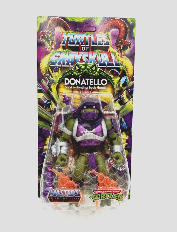 Mattel MOTU TMNT Turtles Of Grayskull Snake-Hunting Donatello 5.5" Figure Wave 4